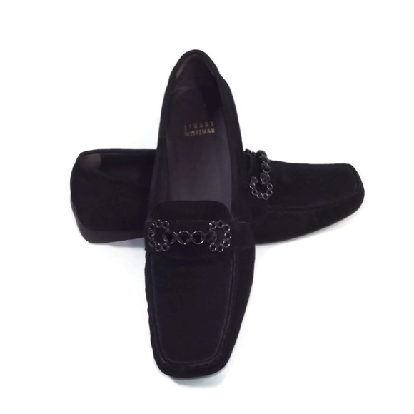STUART WEITZMAN  Black Plush Suede Loafers  8.5 N - Picture 7 of 8